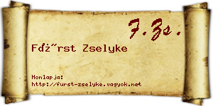 Fürst Zselyke névjegykártya